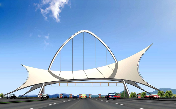 高速公路滄州東收費站張拉膜結構工程