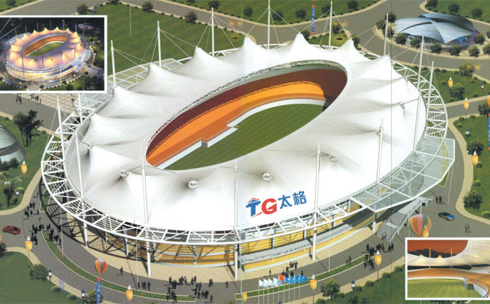 大氣的膜結構體育場館