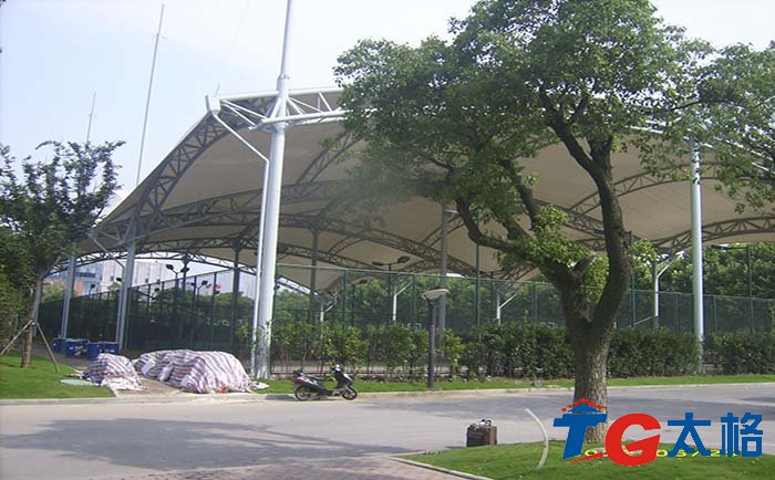 無錫市體育中心籃球場遮陽棚膜結構工程