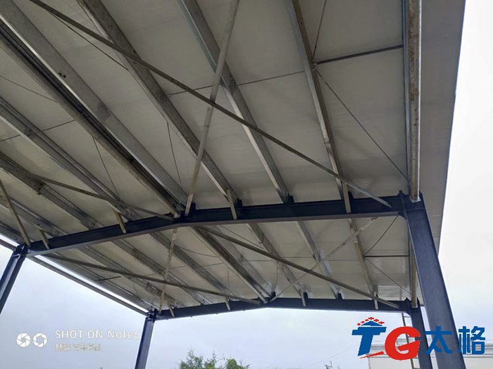 海口市污水處理巖棉板雨棚膜結構項目