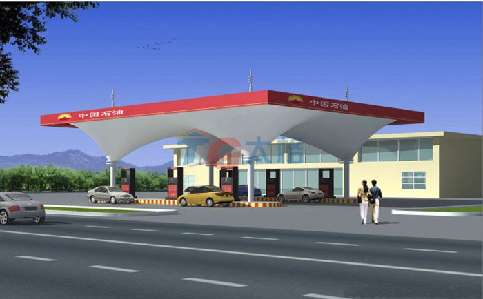 膜結構加油站工程設計圖