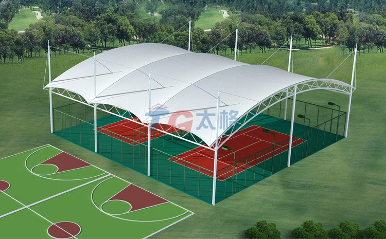 網球場膜結構效果圖