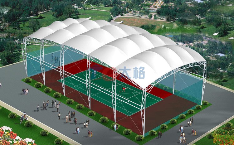 大跨度羽毛球場膜結構效果圖