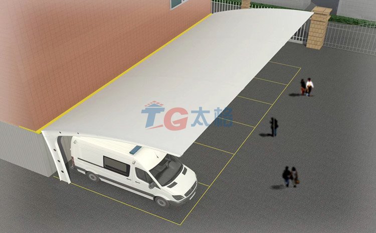 膜結構電動車棚效果圖