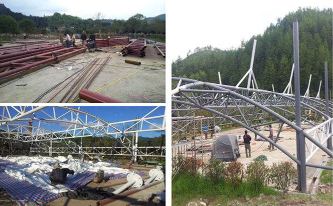 膜結構安裝現場