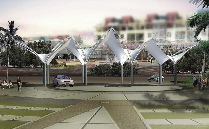 折紙造型的出入口膜結構建筑