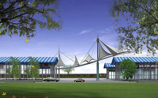 城市之窗造型的出入口膜結構建筑