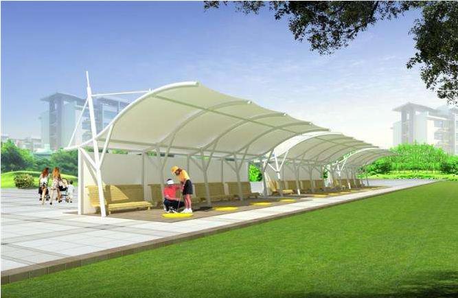 拉伸織物結構造型的呈現的膜結構工程