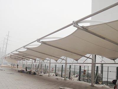 膜結構加油站 白色PVC膜材的膜結構加油站建筑工程